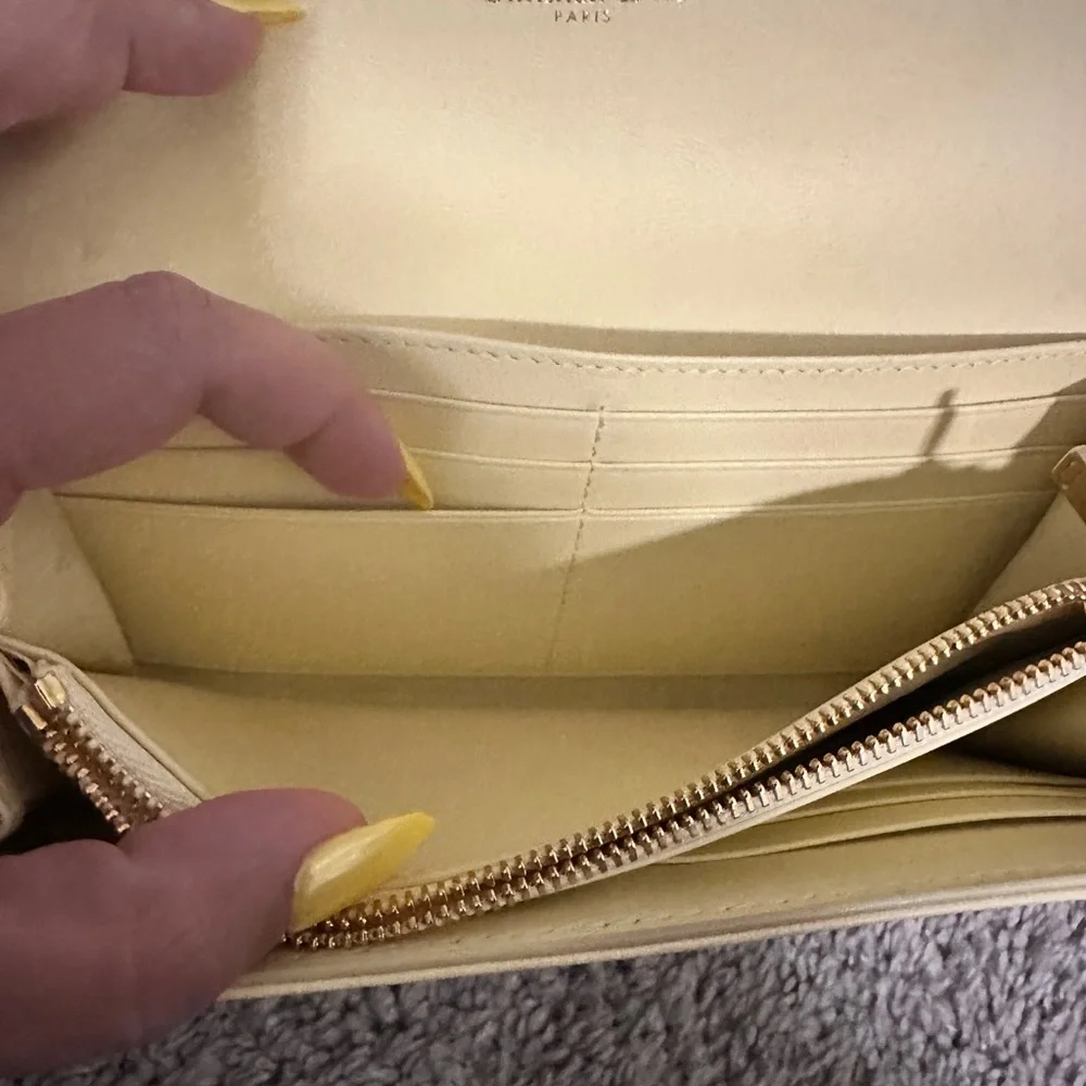 Dior Cream Quilted Wallet with Cannage Pattern